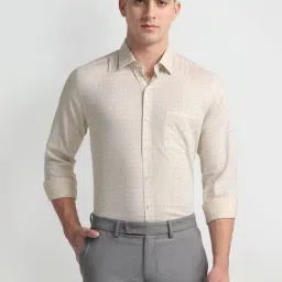 Arrow Beige Slim Fit Printed Shirt-picture-24