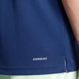 Adidas Blue Regular Fit Texture Sports Polo image 5