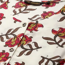 Amukti White Rayon Printed Three-Quarter Sleeves Kurta image 5