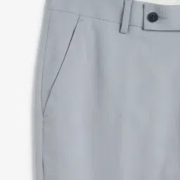 WES Formals by Westside Light Grey Slim Fit Trousers image 3