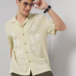Celio Lt Green Regular Fit Printed Shirt-picture-46