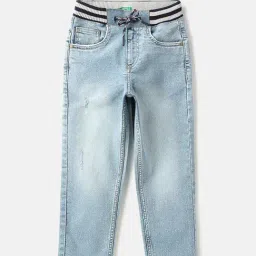 United Colors of Benetton Boys Blue Cotton Washed Jeans-picture-10