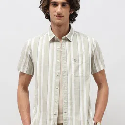 U.S. Polo Assn. Denim Co. Slim Fit Vertical Striped Pure Cotton Casual Shirt-picture-34