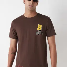 Bewakoof Bitter Chocolate Regular Fit Graphic T-Shirt-picture-36