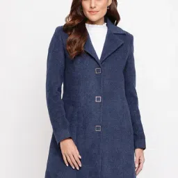 Latin Quarters Blue Regular Fit Long Coat-image-75