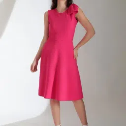 Kotty Pink Relaxed Fit A Line Dress-image-51