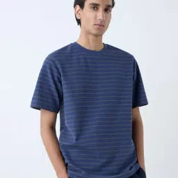 WES Casuals by Westside Dark Blue Stripe Relaxed-Fit T-Shirt-picture-37