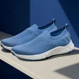 Neemans Men's Knit Ease Slip On Blue Walking Shoes-image-56