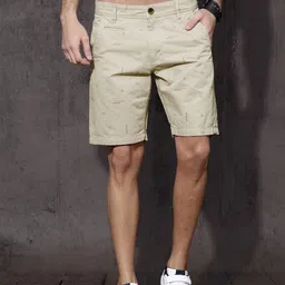Roadster Men Beige Printed Regular Fit Chino Shorts-picture-16