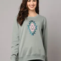 Kanvin Women Geometric Cotton Sweatshirt-picture-22