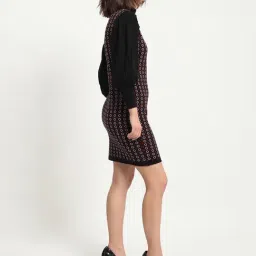 RAREISM Black Acrylic Printed Long Sleeves Sweater image 4