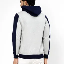 Kalt Grey Regular Fit Colorblock Hooded Sweatshirt image 2