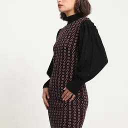 RAREISM Black Acrylic Printed Long Sleeves Sweater image 5