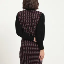 RAREISM Black Acrylic Printed Long Sleeves Sweater image 2