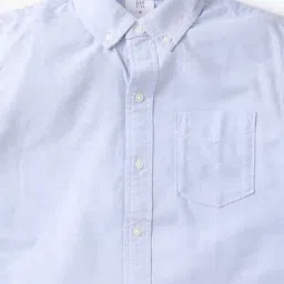 GAP Boys Blue Relaxed Fit Solid Long Sleeves Shirt image 4