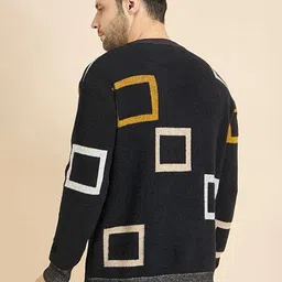 Dzant Men Geometric Printed Round Neck Woollen Pullover Sweaters image 2