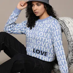 Roadster Typography Printed Acrylic Pullover-image-17