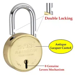 ALONE LOCKS 65 mm Alloy Steel Antique 6 Same Keys Double Locking Padlock (Pack of 3) image 3