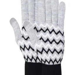 ELLIS Unisex Patterned Acrylic Touchscreen Gloves image 2