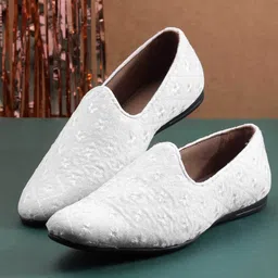 Metro Men Woven Design Round Toe Loafers-image-80