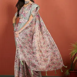 PAMPER YOURSELF Floral Saree image 3