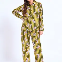 GLSGM Printed Striped Cotton Night Suits. image 2