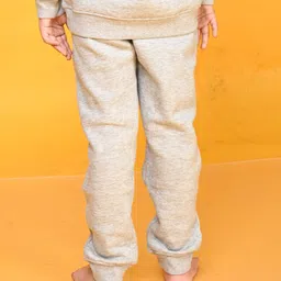 Anthrilo Solid Fleece Joggers - Grey Melange image 3