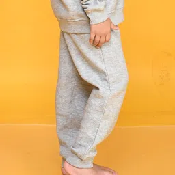 Anthrilo Solid Fleece Joggers - Grey Melange image 4