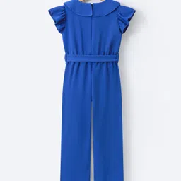 Mark & Mia Cotton Frill Sleeves Solid Color Jumpsuit - Blue image 3