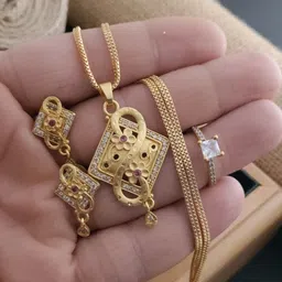 V.K.PAYAL.JEWELLERY Gold-Plated Artificial Stones Studded Jewellery Set-image-55