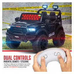 Baybee Run Electric Rechargeable Battery Operated Jeep Car for Kids with LED Light Remote Control & Music - Black image 4