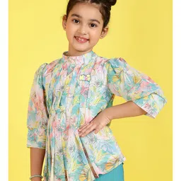 ISHTI Three Fourth Sleeves Floral Printed Top - Multi Colour image 5