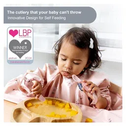 BiBaDo Handi Cutlery Set for Baby - Easy-Grip Spoon & Fork with Attachable Straps - Pink image 4