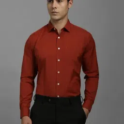 Louis Philippe Maroon Slim Fit Shirt-image-8