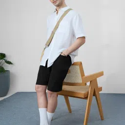 The Souled Store Black Cotton Regular Fit Shorts image 5
