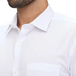 Park Avenue White Slim Fit Texture Shirt image 5