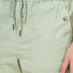 Honey by Pantaloons Frosty Green Cotton Pants image 5