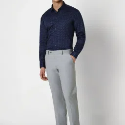 Van Heusen Navy Slim Fit Printed Shirt image 4