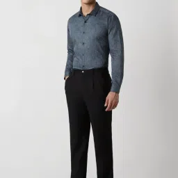 Van Heusen Navy Slim Fit Printed Shirt image 4