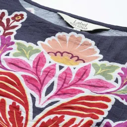 Label Ritu Kumar Navy Fitted Printed Crop Top image 5