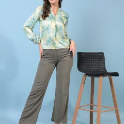 Crimsoune Club Green Viscose Printed Top image 5