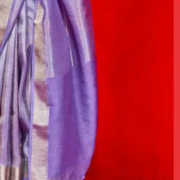 Saree Mall Purple Viscose Embellished Saree with Blouse Piece image 5