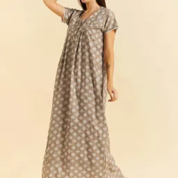 Sweet Dreams Brown Cotton Printed Nighty image 5