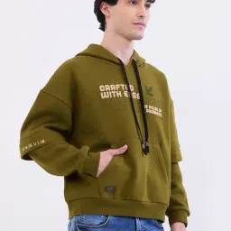 Spykar Avocado Green Cotton Poly Regular Fit Sweatshirt image 2