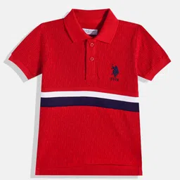 U.S. Polo Assn. Kids Brand Logo Printed Polo Collar Pure Cotton T-shirt-picture-30