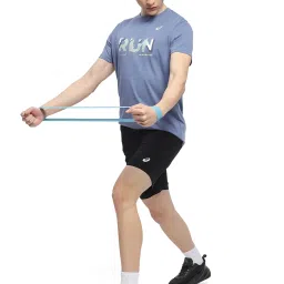 Asics Denim Blue Regular Fit Printed Sports T-Shirt image 5