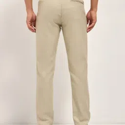 The Bear House Cream Slim Fit Textured Trousers image 2