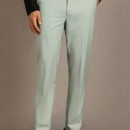 Louis Philippe Green Slim Fit Texture Trousers-picture-42