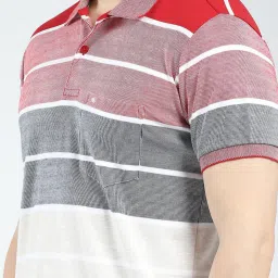 Monte Carlo Red Regular Fit Striped T-Shirt image 5