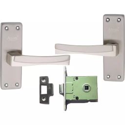 Atom Stainless Steel, Zinc Alloy Silver Door Handle Lock Set, BL-FORTUNE-2-SS-picture-29